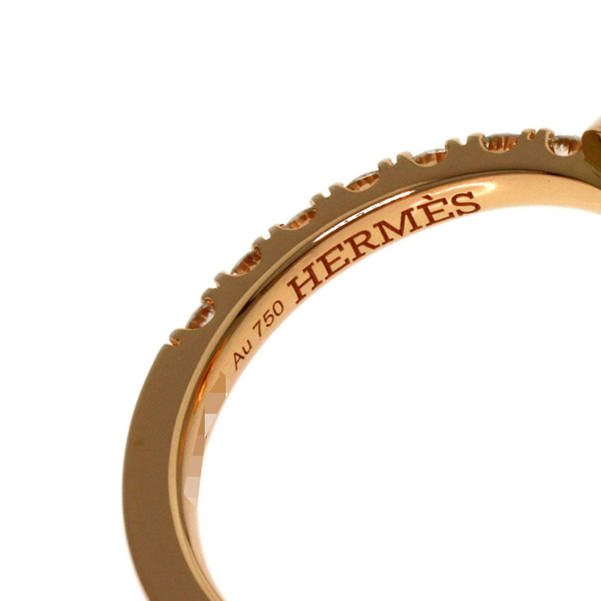 HERMES Finesse Diamond #52 Ring K18 Pink Gold Ladies [Used]