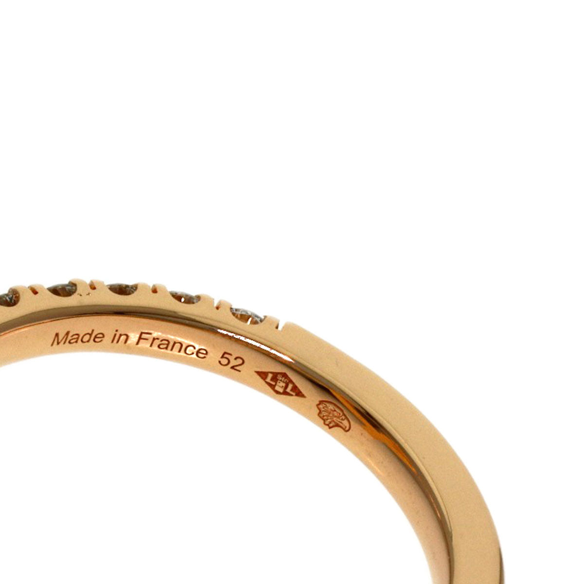 HERMES Finesse Diamond #52 Ring K18 Pink Gold Ladies [Used]