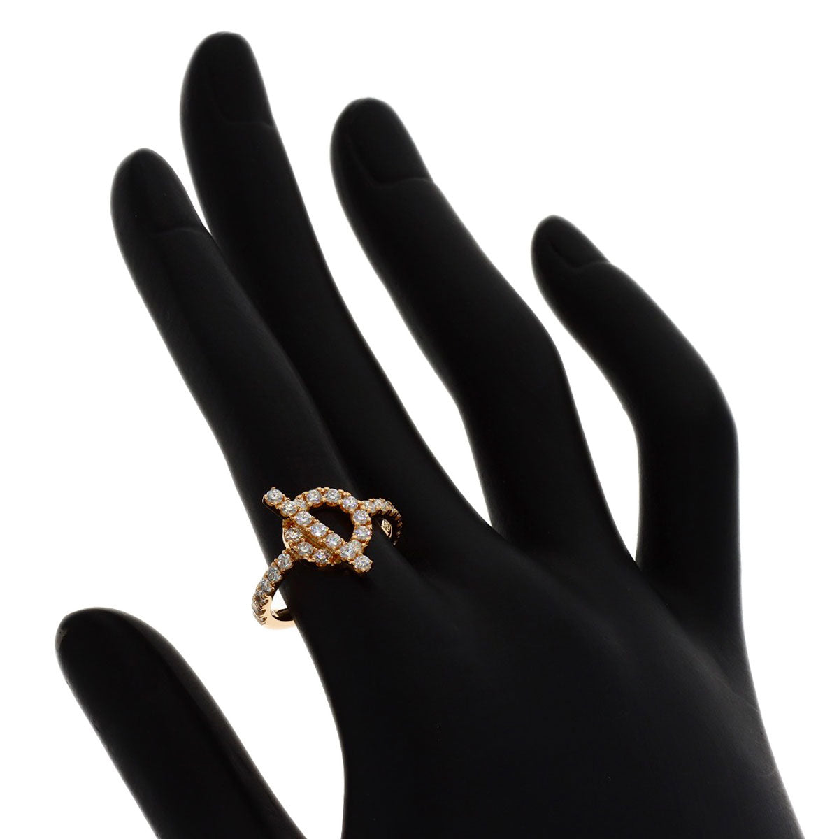 HERMES Finesse Diamond #52 Ring K18 Pink Gold Ladies [Used]