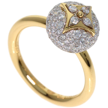 LOUIS VUITTON Color Blossom Pave Diamond #53 Q9L98G Ring K18 Yellow Gold Ladies [Used]