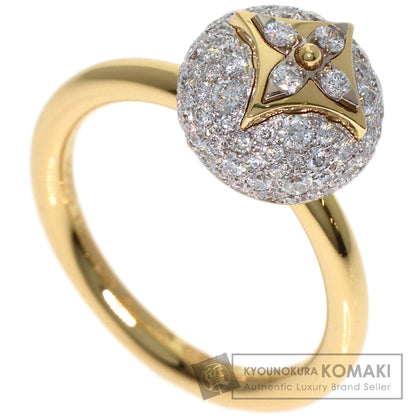 LOUIS VUITTON Color Blossom Pave Diamond #53 Q9L98G Ring K18 Yellow Gold Ladies [Used]