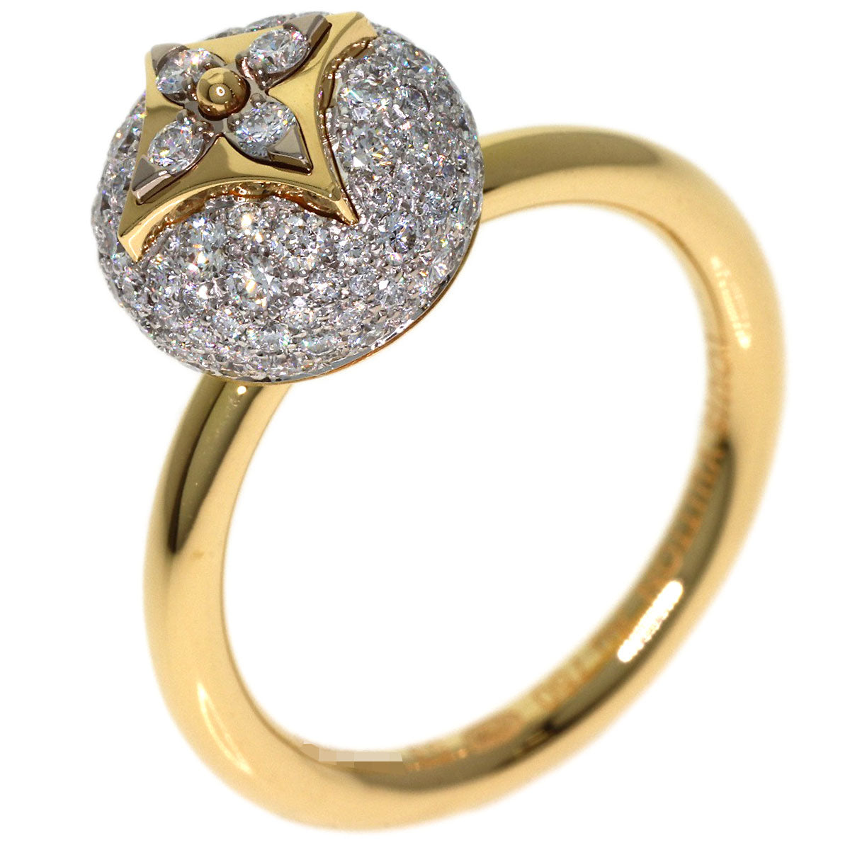 LOUIS VUITTON Color Blossom Pave Diamond #53 Q9L98G Ring K18 Yellow Gold Ladies [Used]