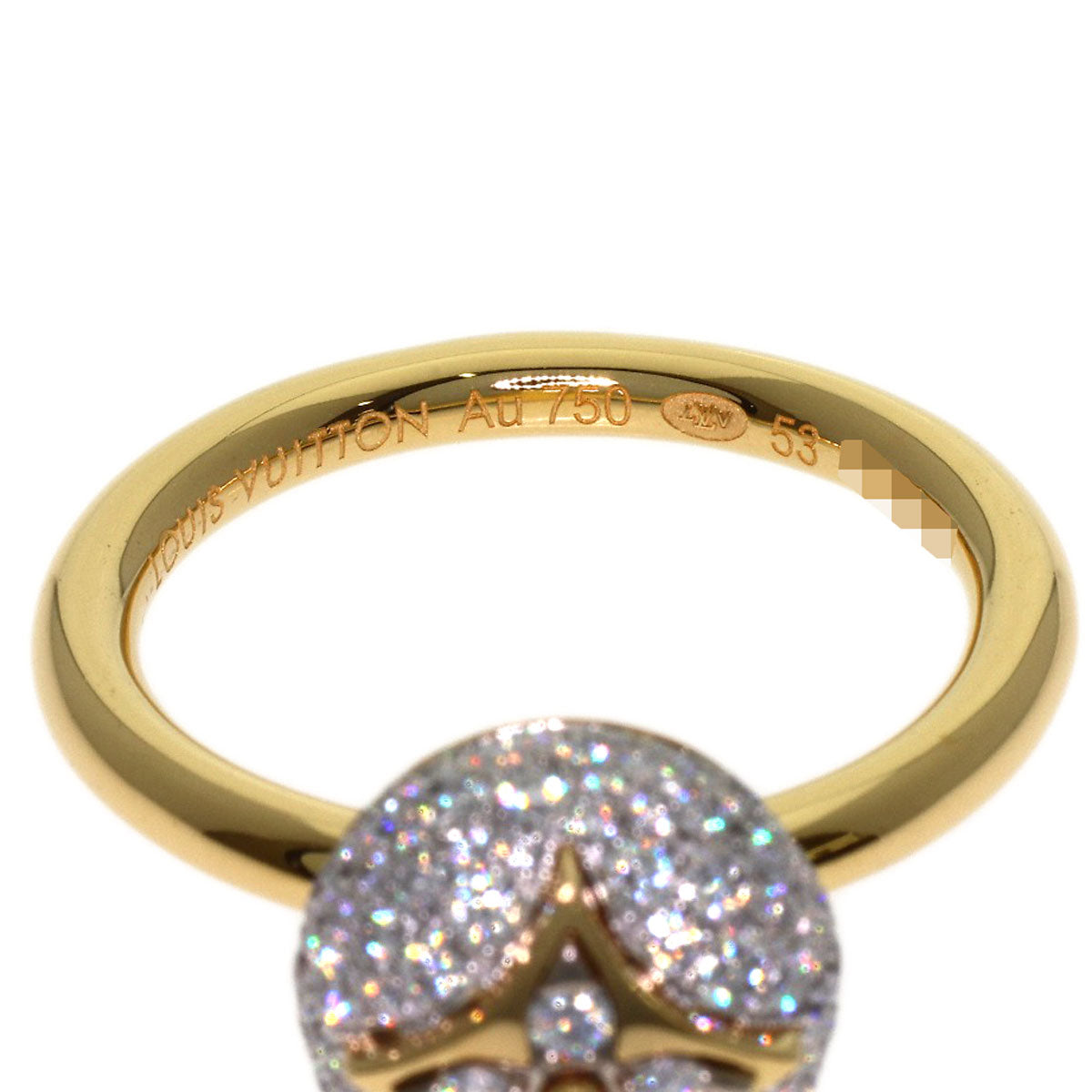 LOUIS VUITTON Color Blossom Pave Diamond #53 Q9L98G Ring K18 Yellow Gold Ladies [Used]