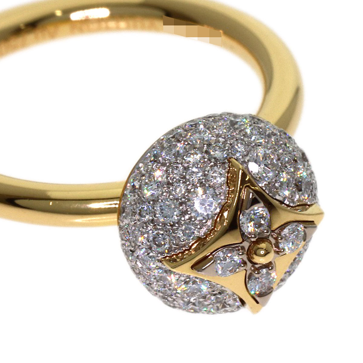 LOUIS VUITTON Color Blossom Pave Diamond #53 Q9L98G Ring K18 Yellow Gold Ladies [Used]