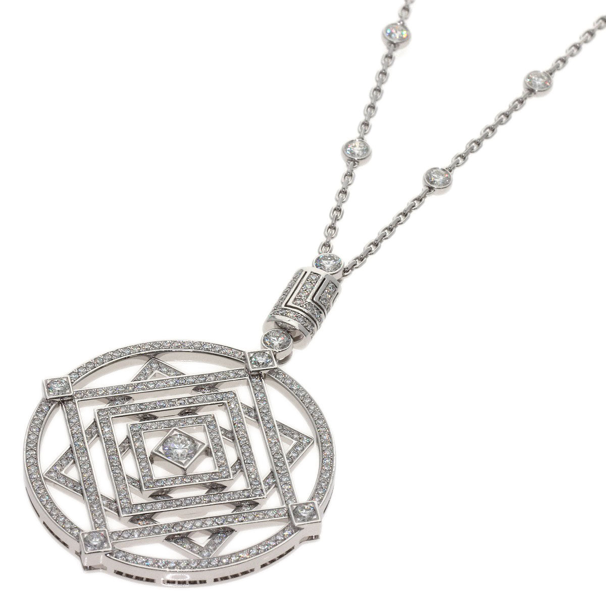 CARTIER Mysteriereuse Diamonds of India Necklace K18 White Gold Ladies [Used]