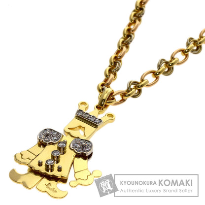 Pomellato King motif diamond Necklace K18 Yellow Gold K18 White GoldLadies [Used]