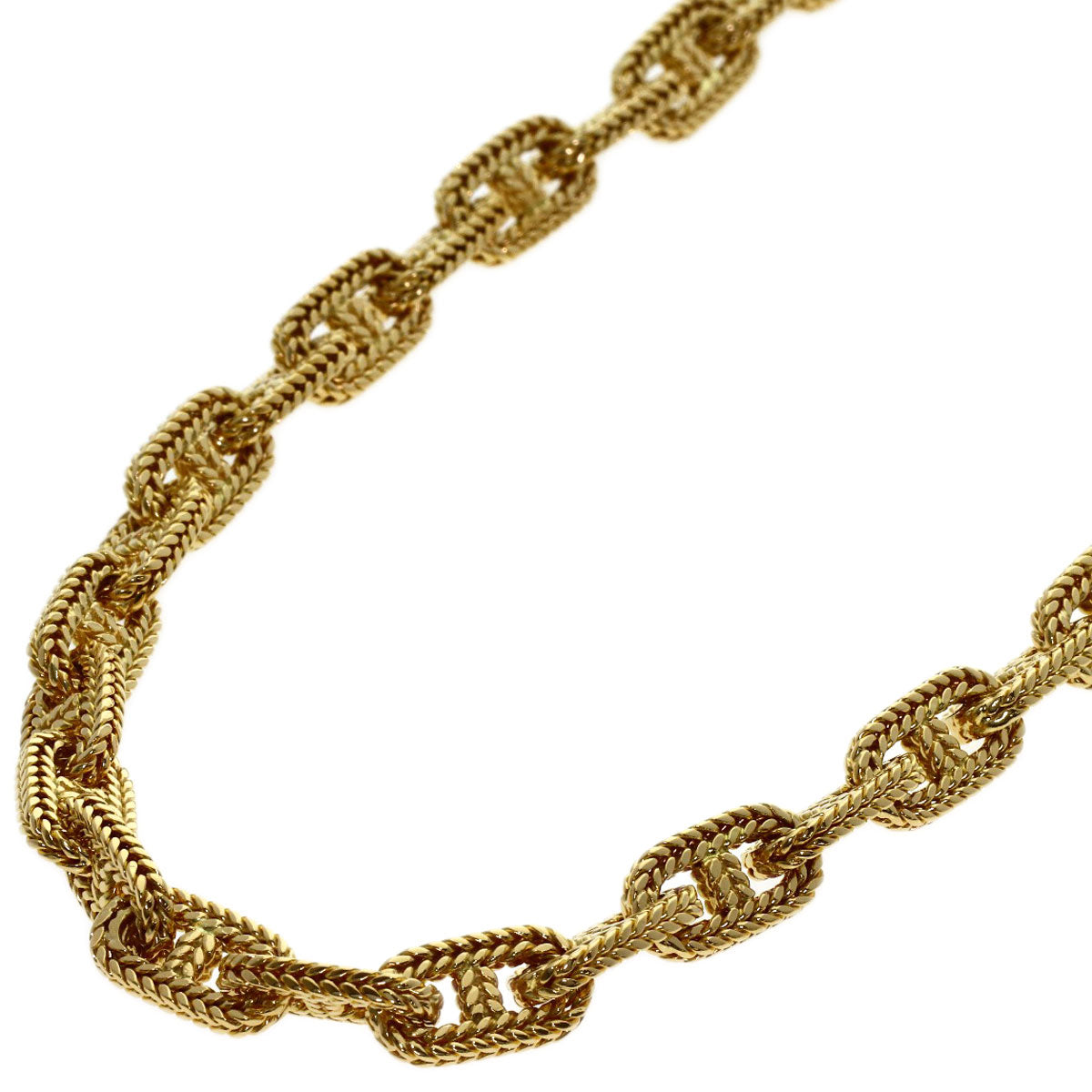 HERMES Shane Dunkle Tresse PM 61 frames Necklace K18 Yellow Gold Ladies [Used]