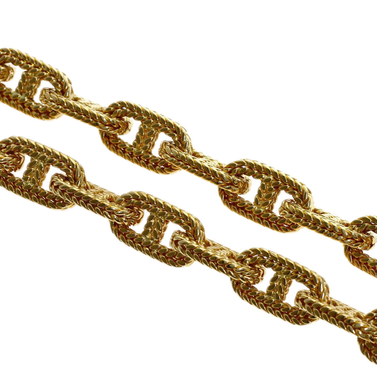 HERMES Shane Dunkle Tresse PM 61 frames Necklace K18 Yellow Gold Ladies [Used]
