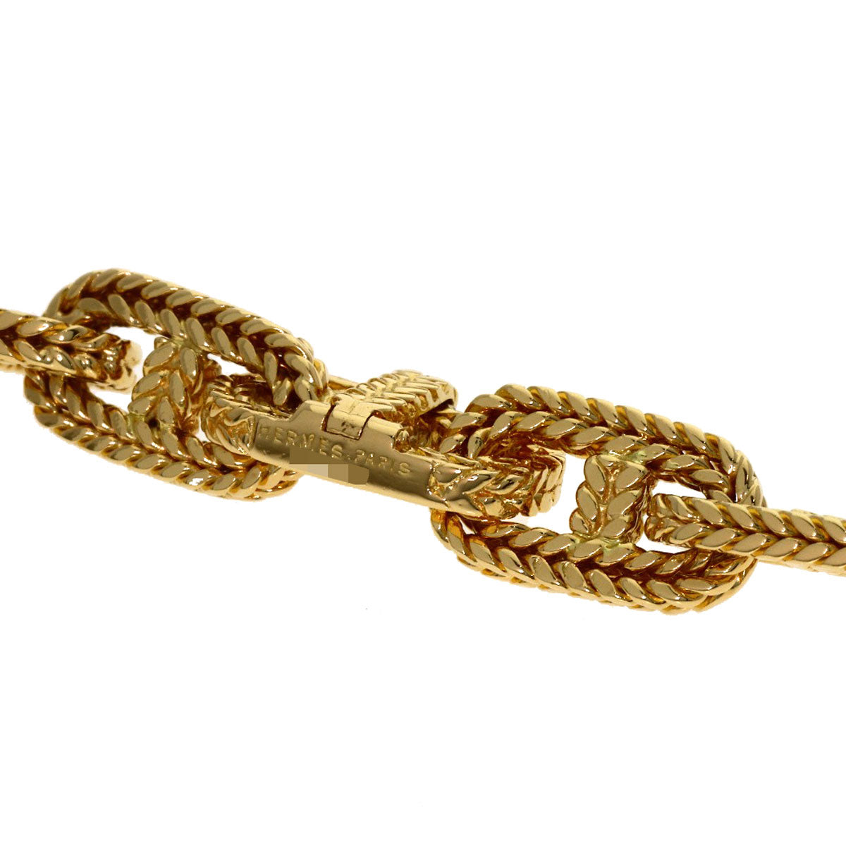 HERMES Shane Dunkle Tresse PM 61 frames Necklace K18 Yellow Gold Ladies [Used]