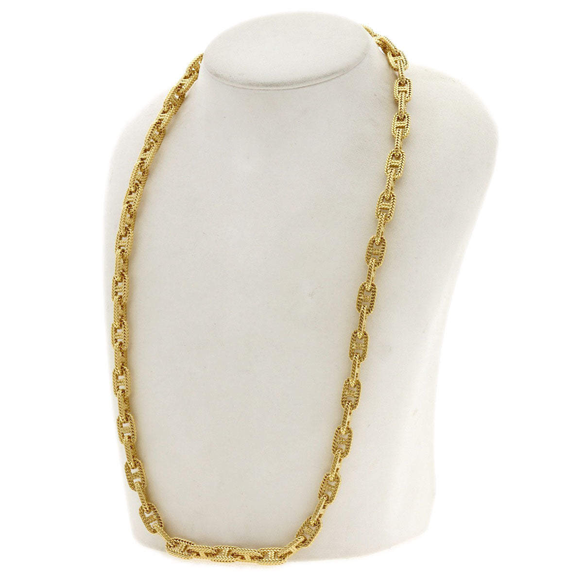 HERMES Shane Dunkle Tresse PM 61 frames Necklace K18 Yellow Gold Ladies [Used]