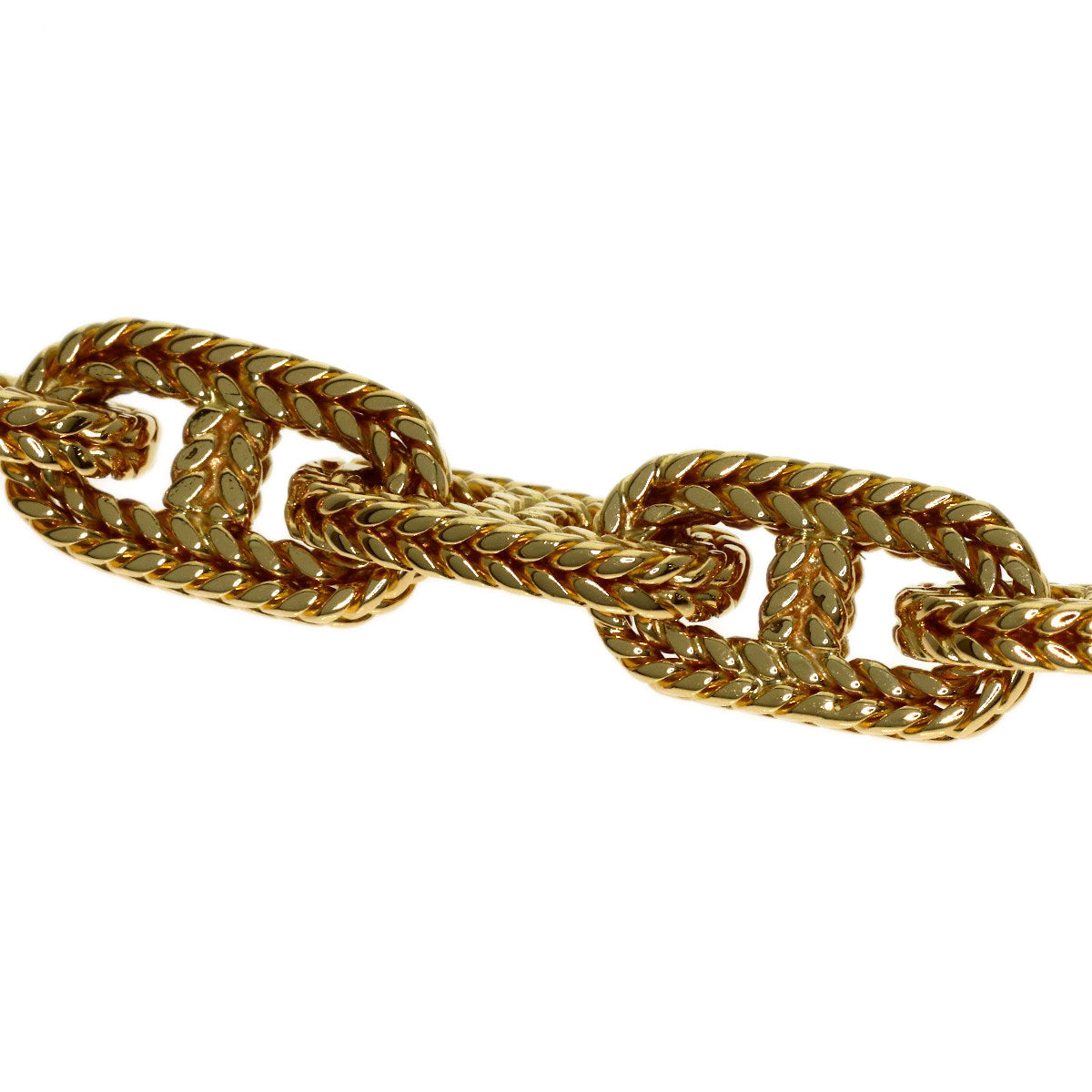 HERMES Shane Dunkle Tresse PM 61 frames Necklace K18 Yellow Gold Ladies [Used]