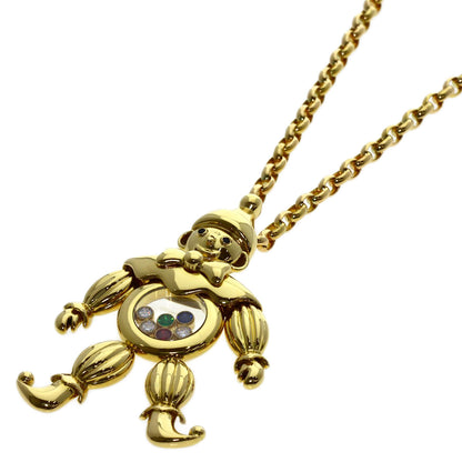 Chopard Happy Diamond Pierrot Ruby, Sapphire, Emerald Necklace K18 Yellow Gold Ladies [Used]