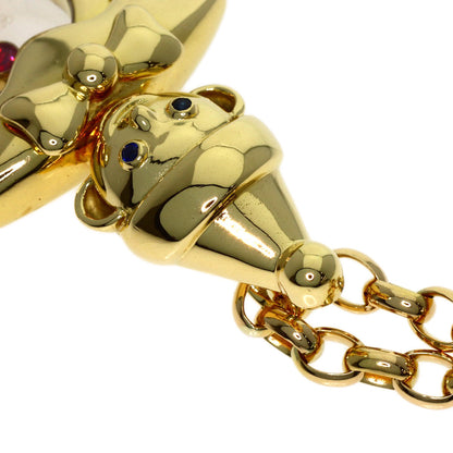 Chopard Happy Diamond Pierrot Ruby, Sapphire, Emerald Necklace K18 Yellow Gold Ladies [Used]
