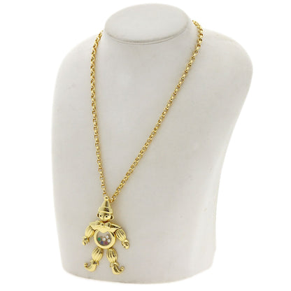 Chopard Happy Diamond Pierrot Ruby, Sapphire, Emerald Necklace K18 Yellow Gold Ladies [Used]