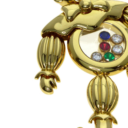 Chopard Happy Diamond Pierrot Ruby, Sapphire, Emerald Necklace K18 Yellow Gold Ladies [Used]