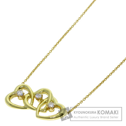 TIFFANY&Co. Triple Heart 3P Diamond Necklace K18 Yellow Gold Ladies [Used]