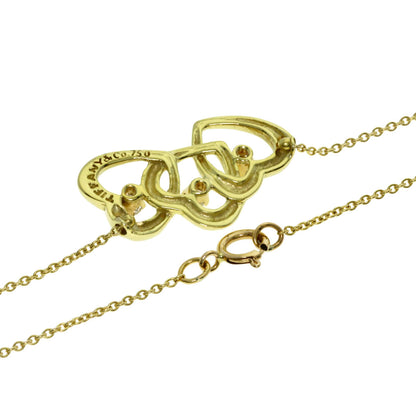 TIFFANY&Co. Triple Heart 3P Diamond Necklace K18 Yellow Gold Ladies [Used]