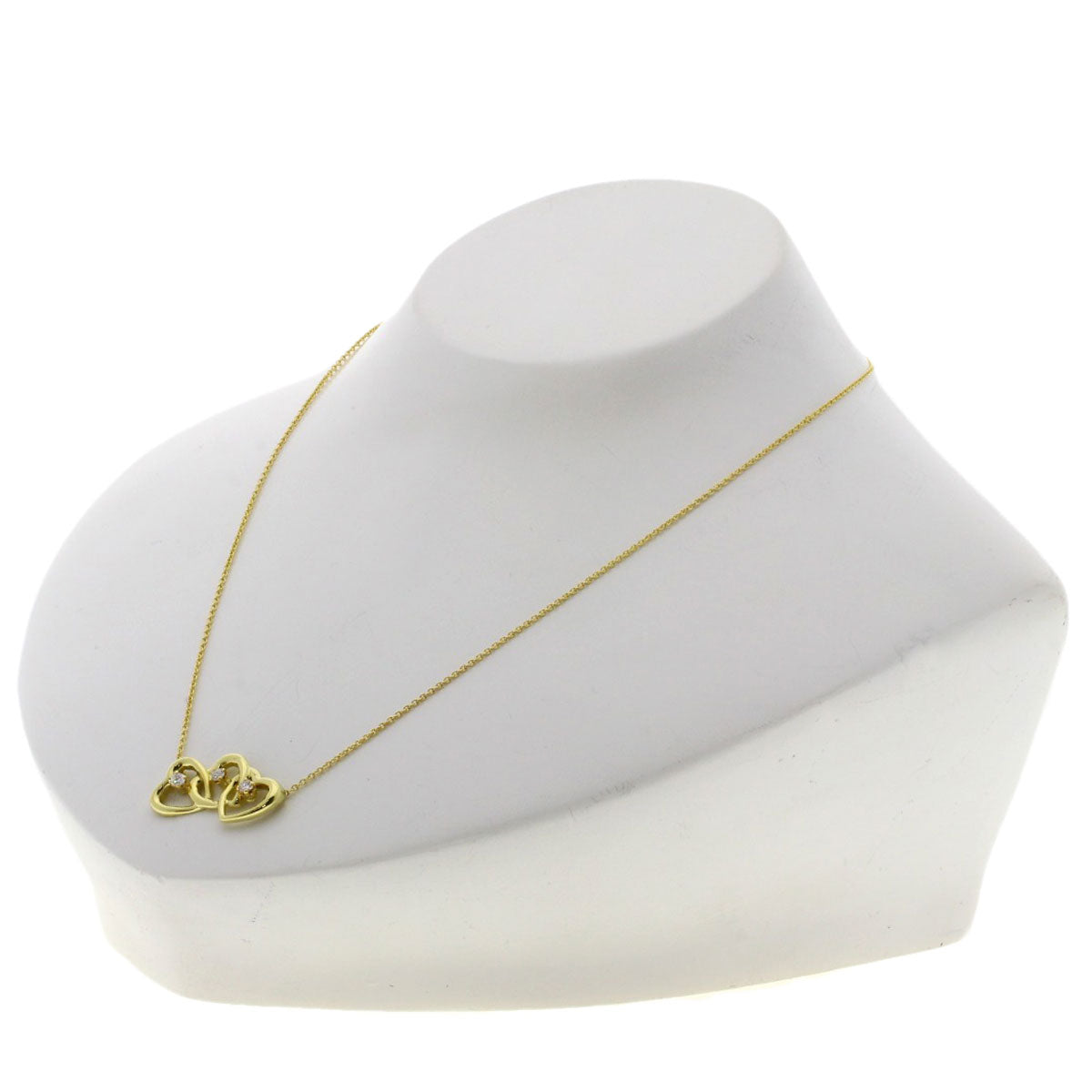 TIFFANY&Co. Triple Heart 3P Diamond Necklace K18 Yellow Gold Ladies [Used]