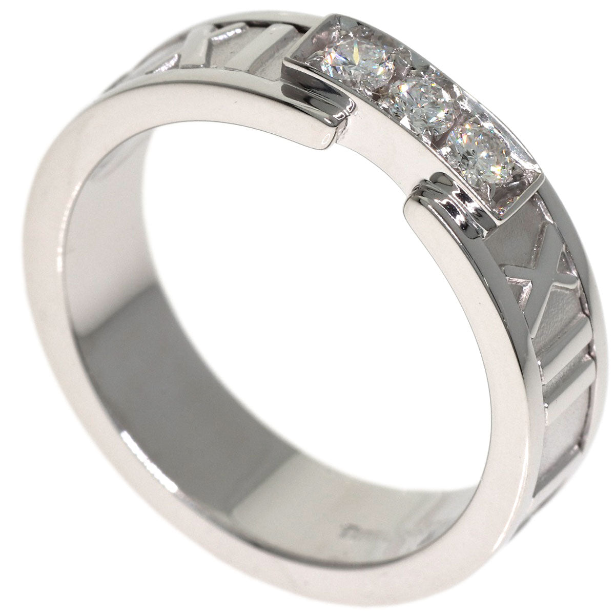 TIFFANY&Co. Atlas 3P Diamond Ring K18 White Gold Ladies [Used]
