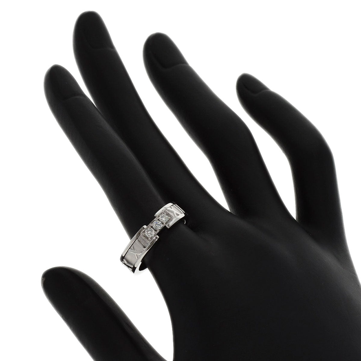 TIFFANY&Co. Atlas 3P Diamond Ring K18 White Gold Ladies [Used]