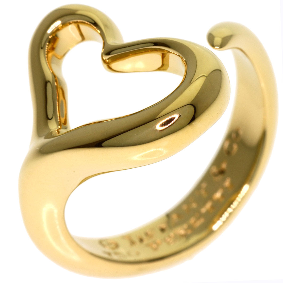 TIFFANY&Co. Open heart Ring K18 Yellow Gold Ladies [Used]
