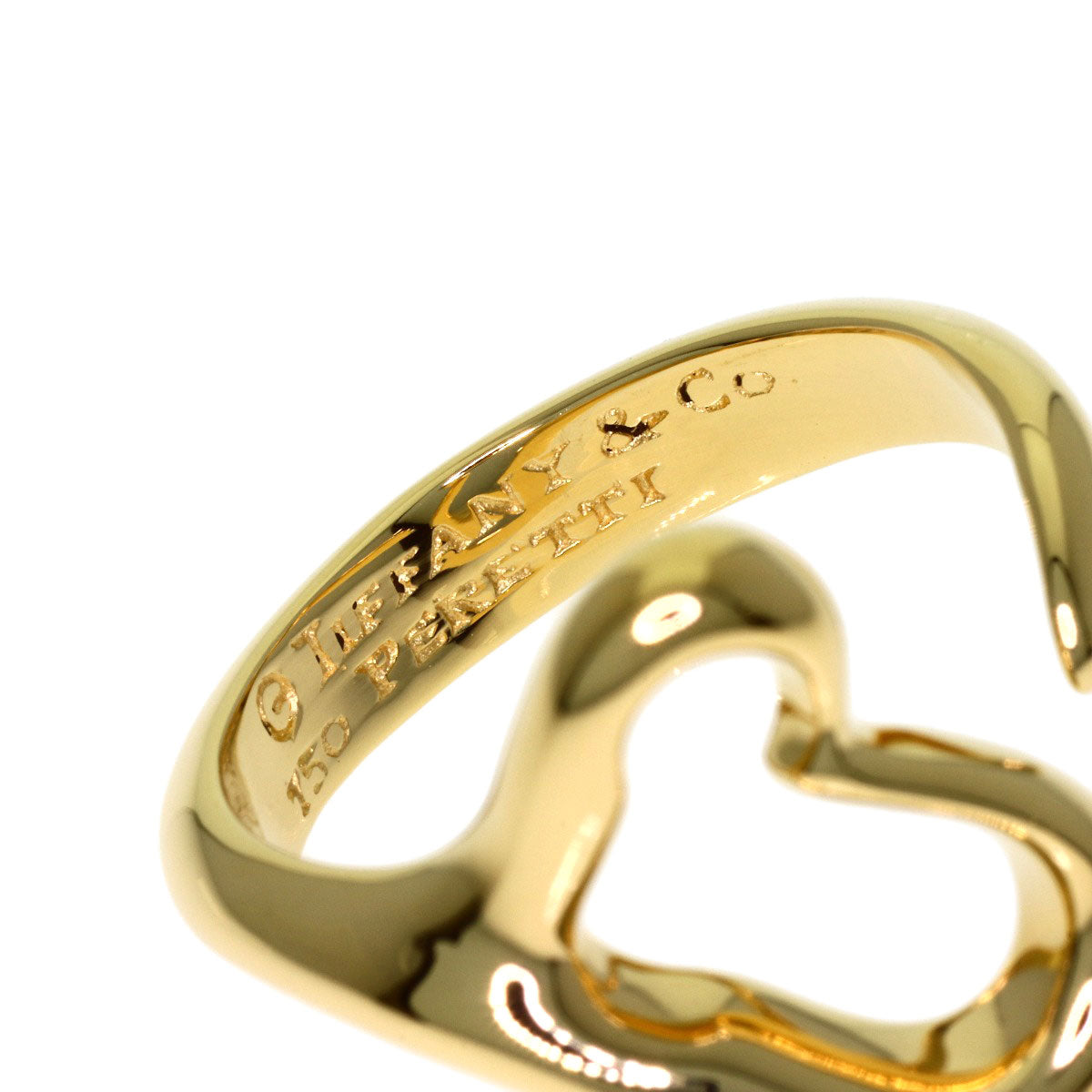 TIFFANY&Co. Open heart Ring K18 Yellow Gold Ladies [Used]
