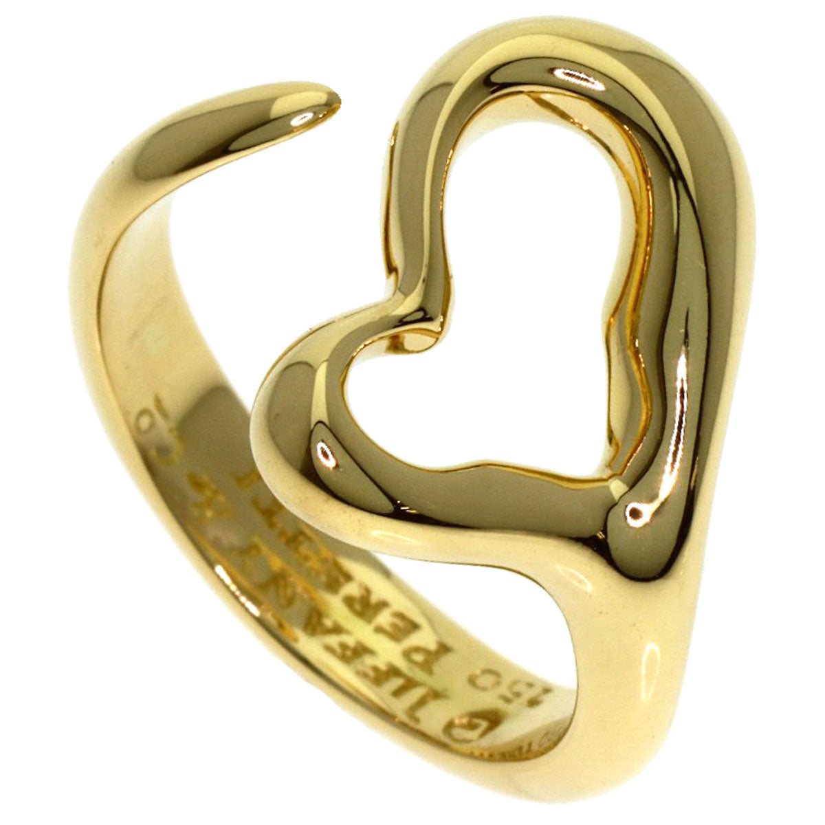 TIFFANY&Co. Open heart Ring K18 Yellow Gold Ladies [Used]