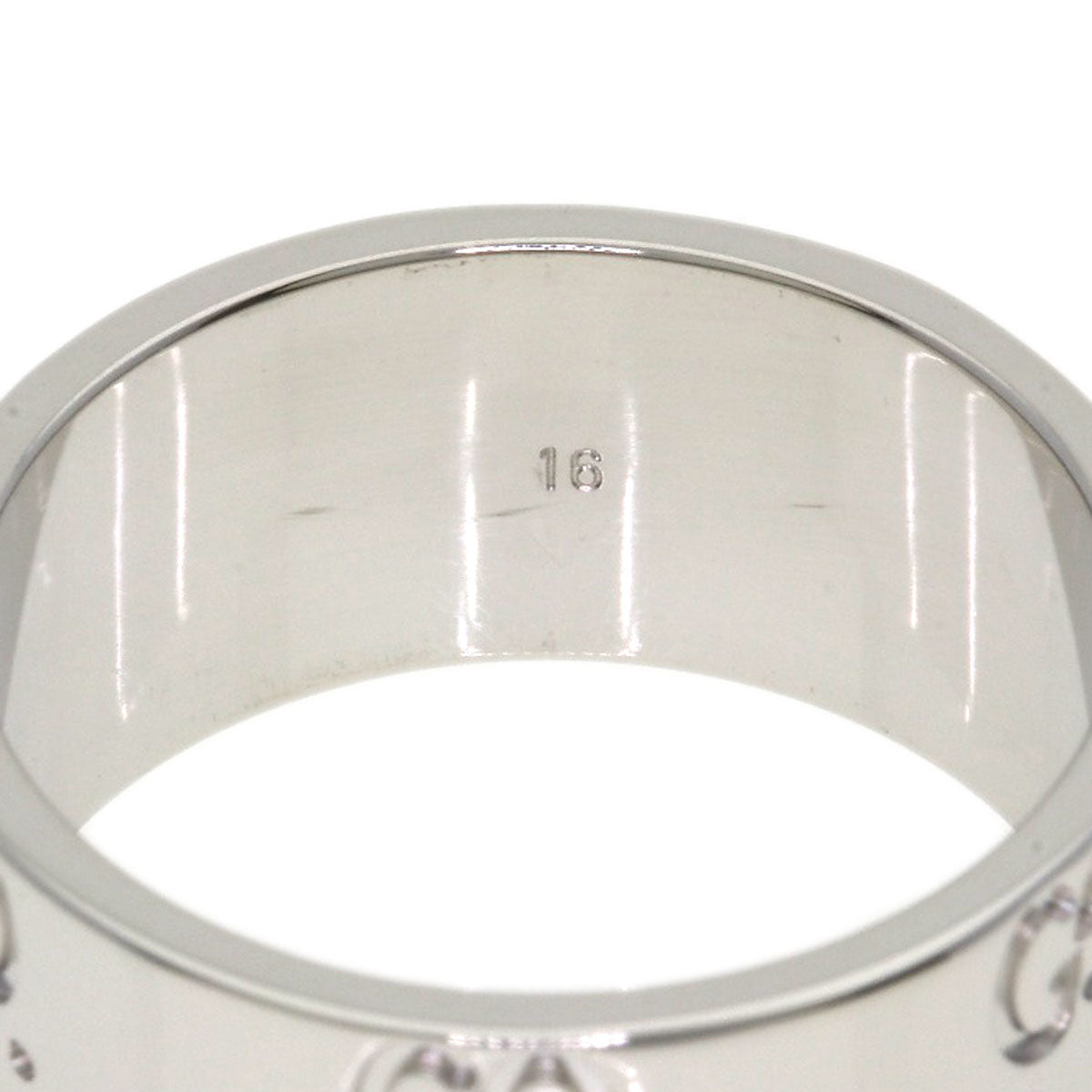 GUCCI Icon wide # 16 Ring K18 White Gold Ladies [Used]