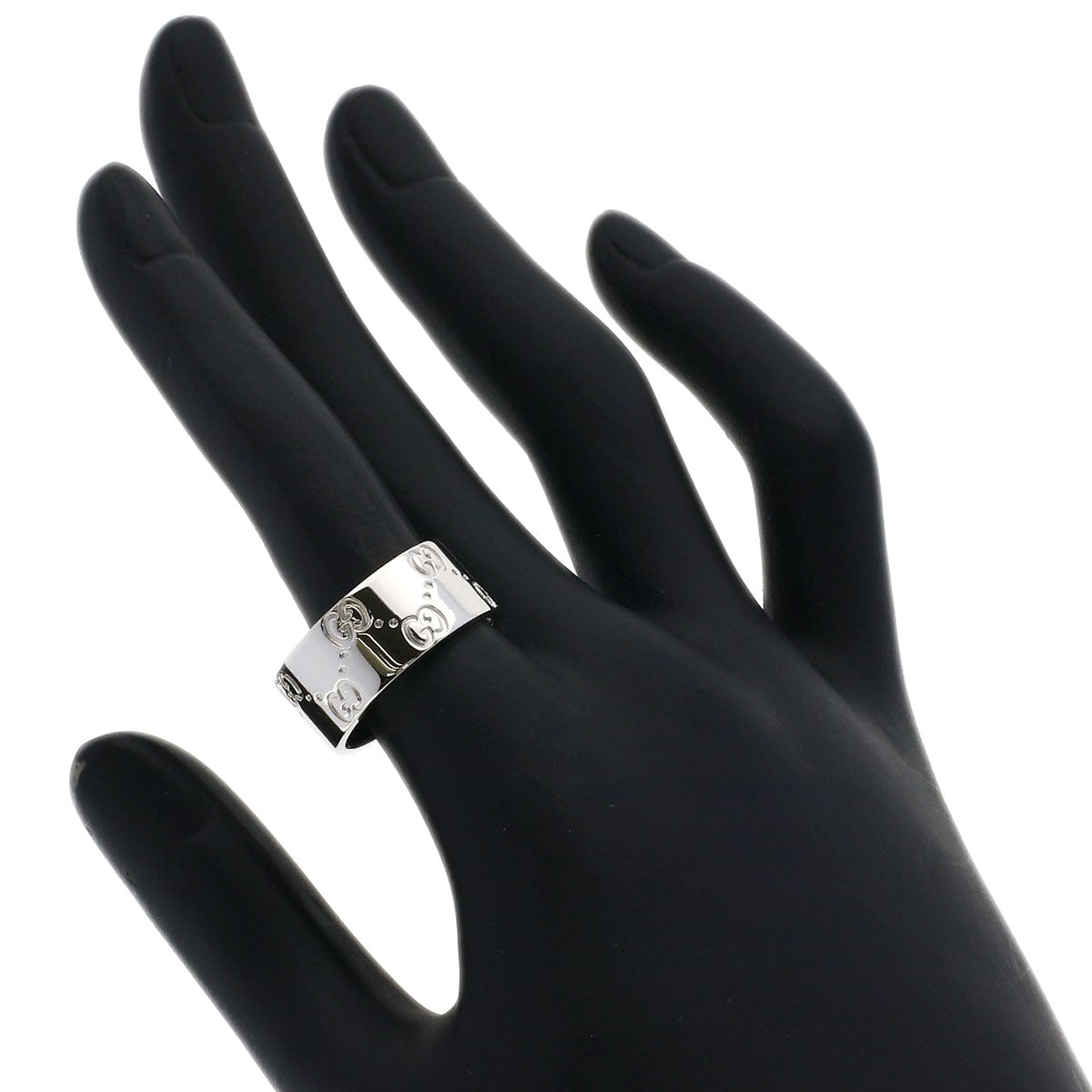 GUCCI Icon wide # 16 Ring K18 White Gold Ladies [Used]
