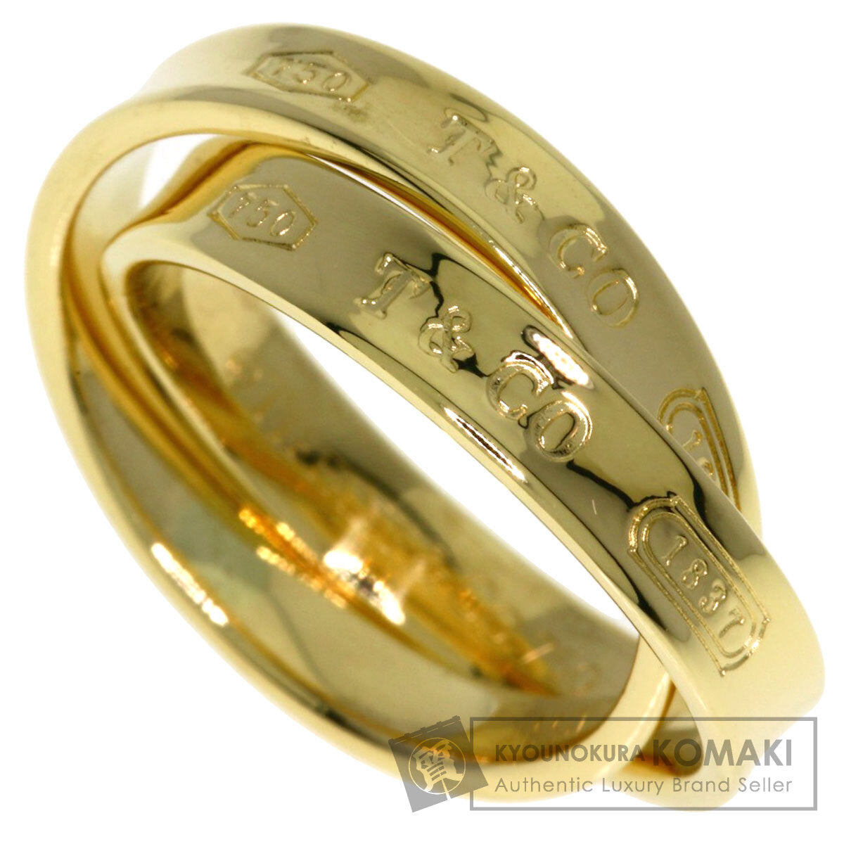TIFFANY&Co. 1837 Interlocking Circle Ring K18 Yellow Gold Ladies [Used]