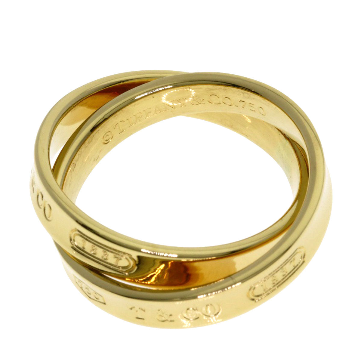 TIFFANY&Co. 1837 Interlocking Circle Ring K18 Yellow Gold Ladies [Used]