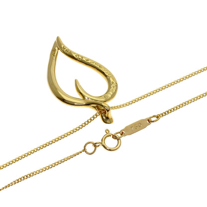 TIFFANY&Co. Leaf heart Necklace K18 Yellow Gold Ladies [Used]