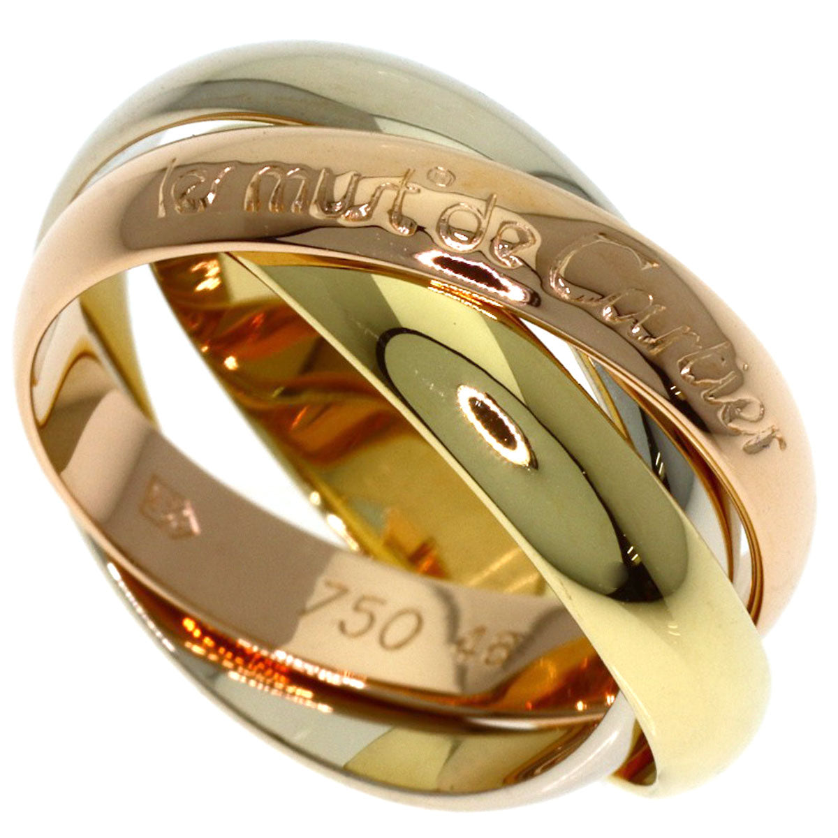 CARTIER Trinity#48 Ring K18 Yellow Gold 18K Pink GoldLadies [Used]