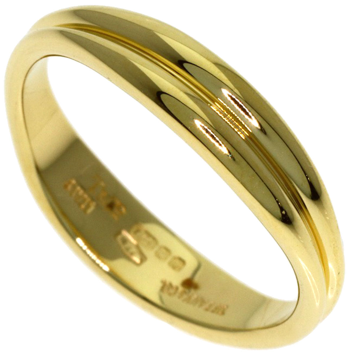 TIFFANY&Co. Double wave Ring K18 Yellow Gold Ladies [Used]