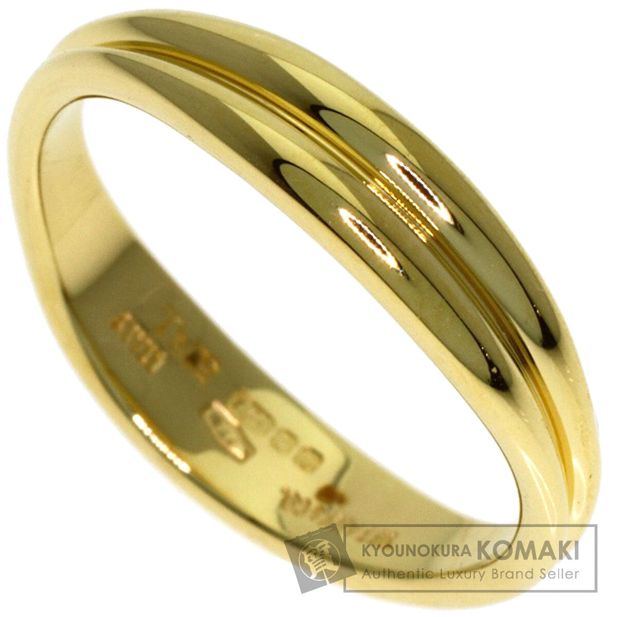 TIFFANY&Co. Double wave Ring K18 Yellow Gold Ladies [Used]