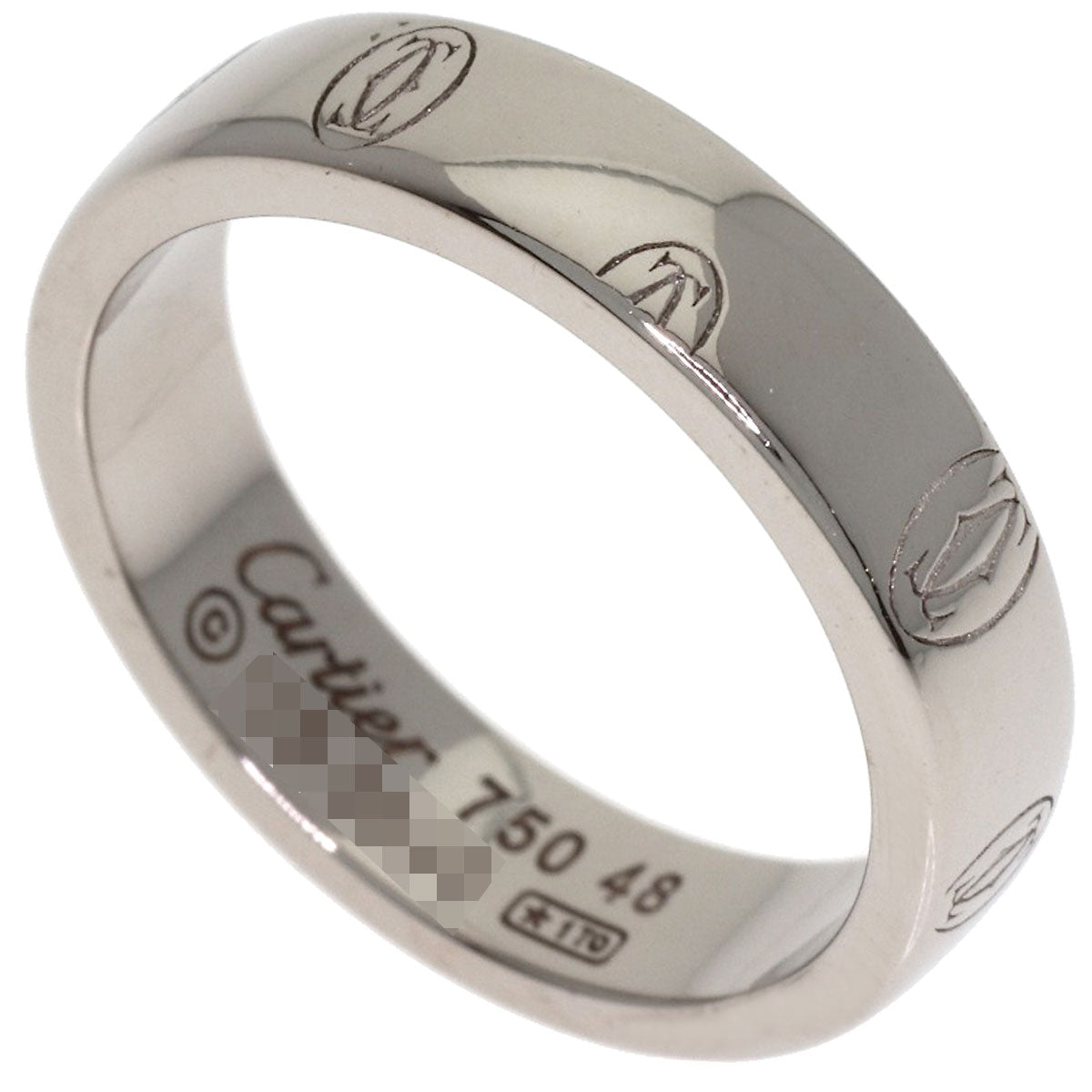 CARTIER Happy Birthday #48 Ring K18 White Gold Ladies [Used]