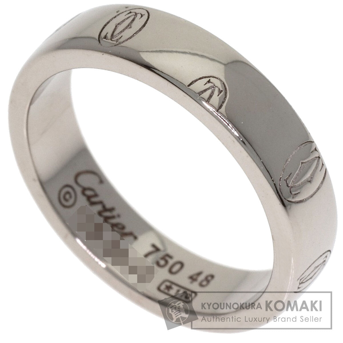 CARTIER Happy Birthday #48 Ring K18 White Gold Ladies [Used]