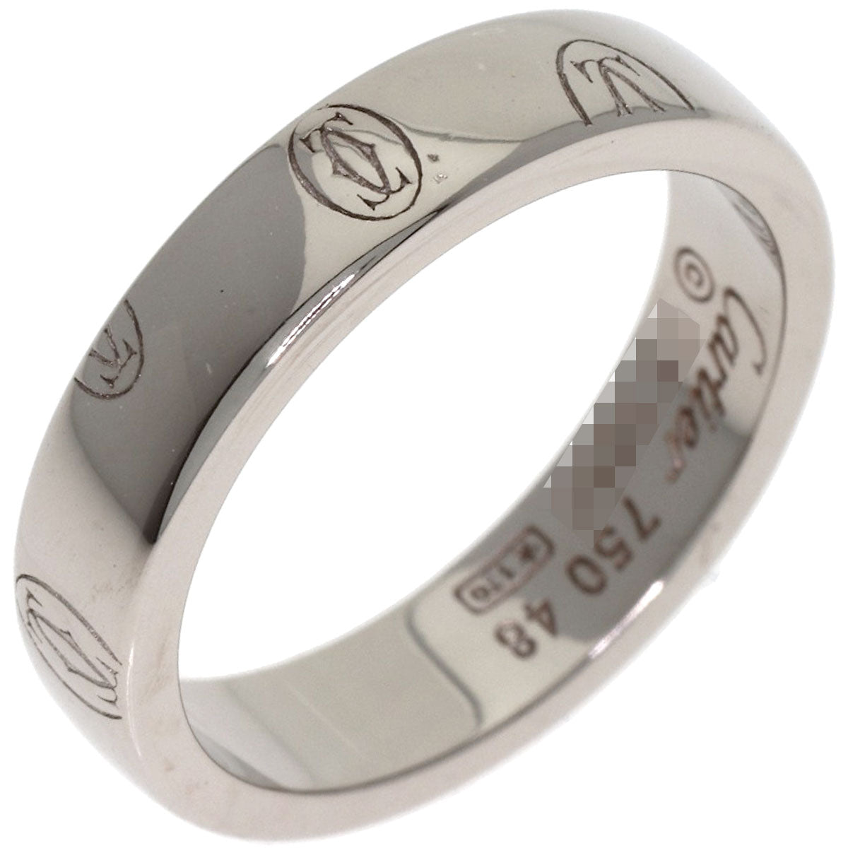 CARTIER Happy Birthday #48 Ring K18 White Gold Ladies [Used]