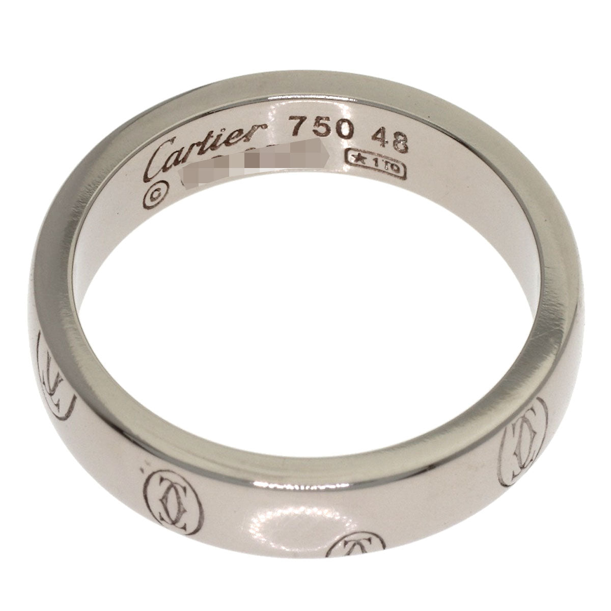 CARTIER Happy Birthday #48 Ring K18 White Gold Ladies [Used]