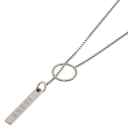 GUCCI lariat Necklace K18 White Gold Ladies [Used]
