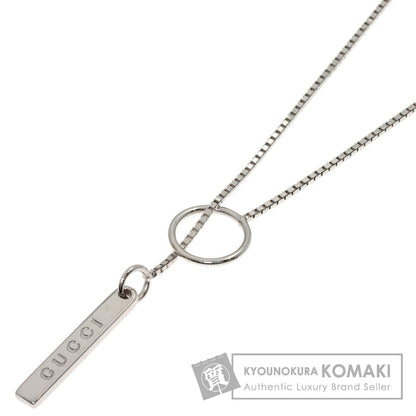 GUCCI lariat Necklace K18 White Gold Ladies [Used]