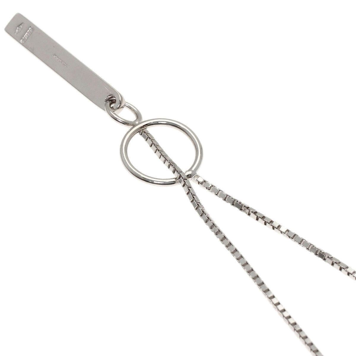 GUCCI lariat Necklace K18 White Gold Ladies [Used]