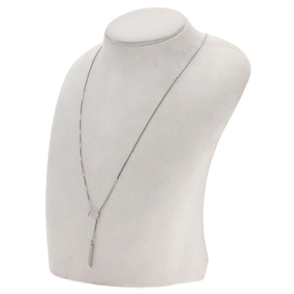 GUCCI lariat Necklace K18 White Gold Ladies [Used]