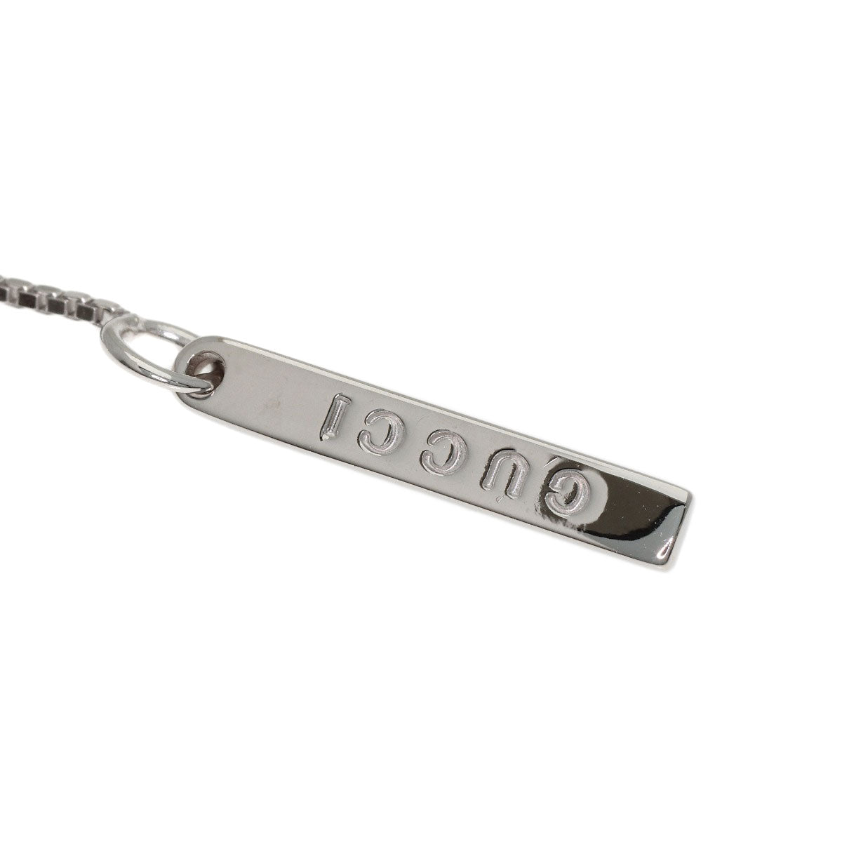 GUCCI lariat Necklace K18 White Gold Ladies [Used]