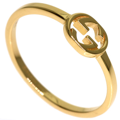 GUCCI Interlocking paving #8 Ring K18 Yellow Gold Ladies [Used]