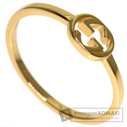 GUCCI Interlocking paving #8 Ring K18 Yellow Gold Ladies [Used]