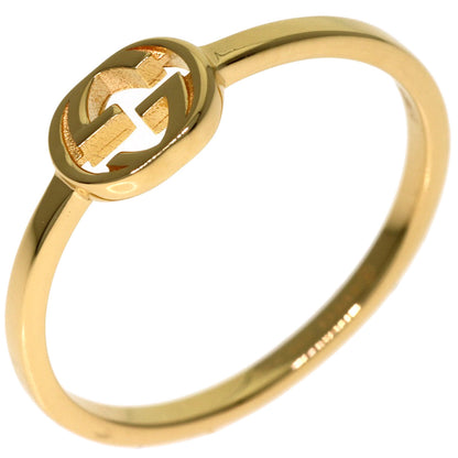 GUCCI Interlocking paving #8 Ring K18 Yellow Gold Ladies [Used]