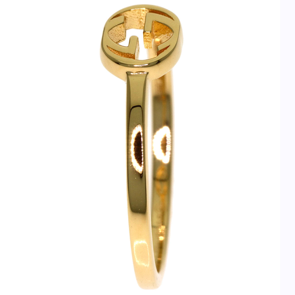 GUCCI Interlocking paving #8 Ring K18 Yellow Gold Ladies [Used]