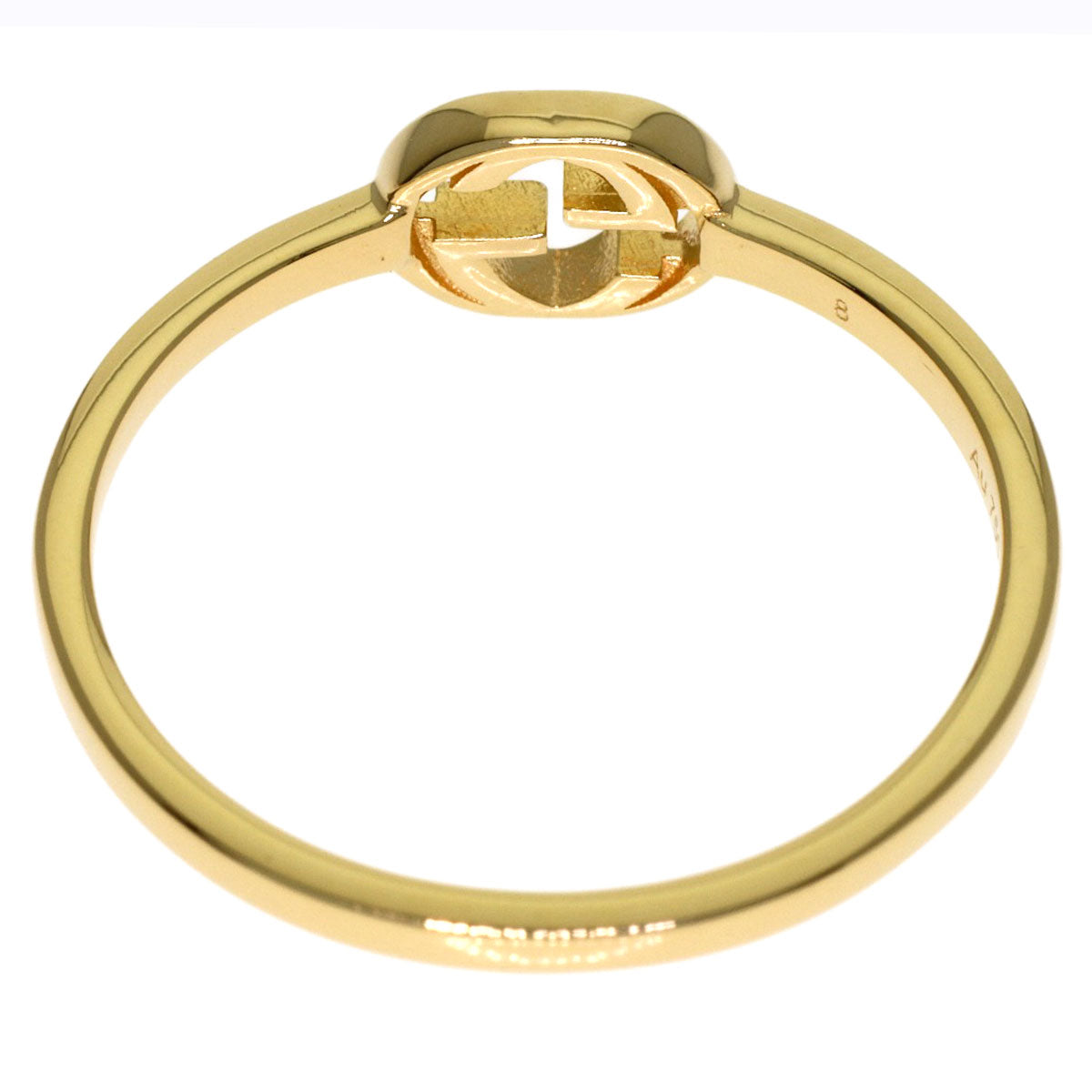 GUCCI Interlocking paving #8 Ring K18 Yellow Gold Ladies [Used]