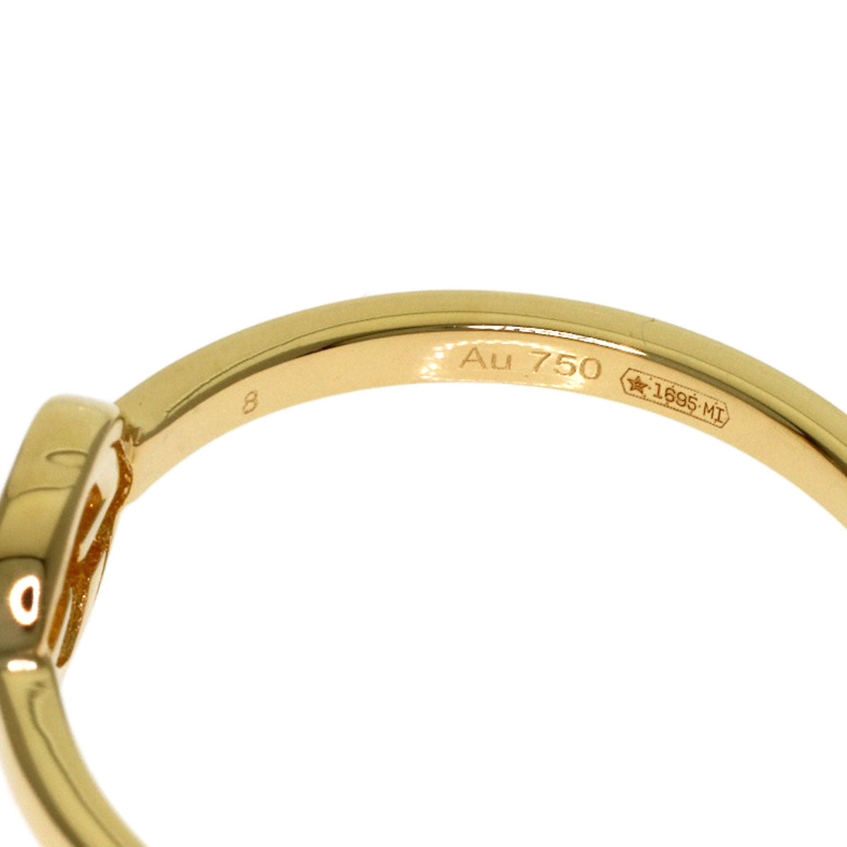 GUCCI Interlocking paving #8 Ring K18 Yellow Gold Ladies [Used]